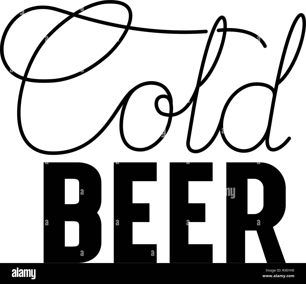 Cold beer stamp Black and White Stock Photos & Images - Alamy