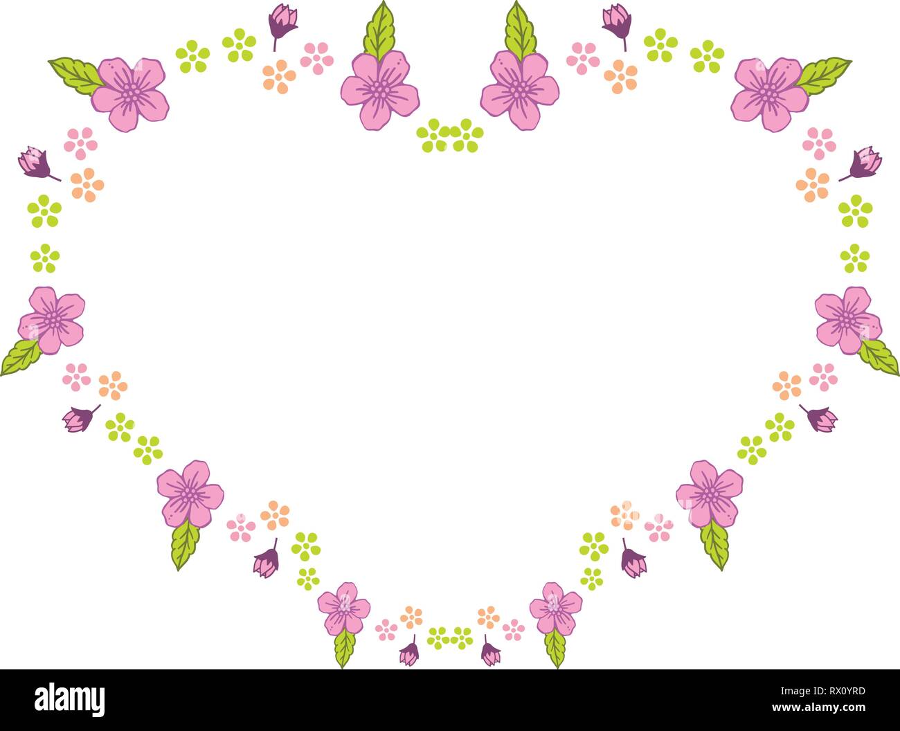 Vector illustration elegant bright colorful wreath frame with greeting ...