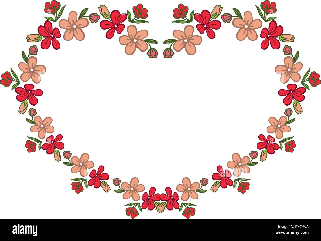 Vector illustration elegant bright colorful wreath frame with greeting ...
