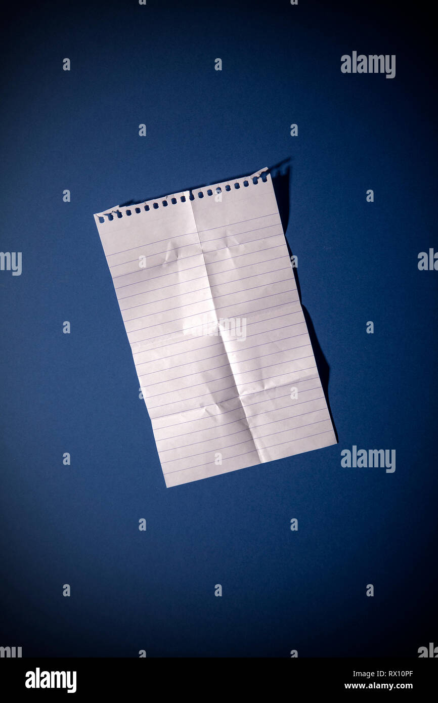 Creased Lined Page Stock Photo