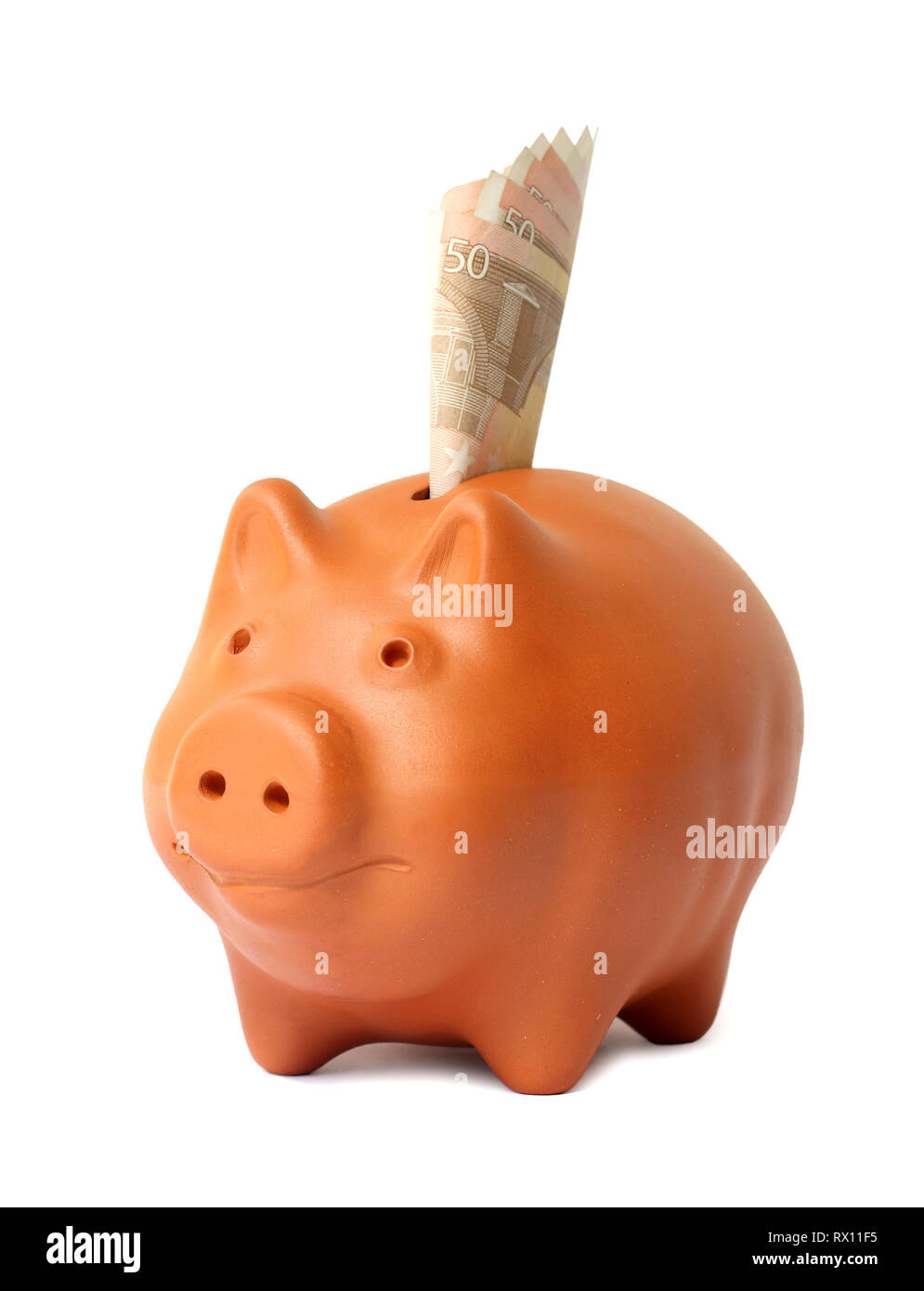 Piggy Bank with money Stock Photo Alamy