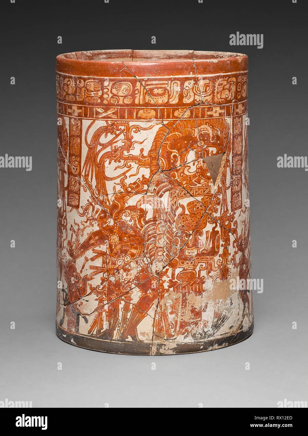 Vessel of the Dancing Lords. Ah Maxam (active mid-/late 8th century); Late Classic Maya; Vicinity of Naranjo, Petén region, Guatemala. Date: 700 AD-850 AD. Dimensions: 24 × 15.8 cm (9 1/2 × 6 1/4 in.). Ceramic and pigment. Origin: . Museum: The Chicago Art Institute. Stock Photo