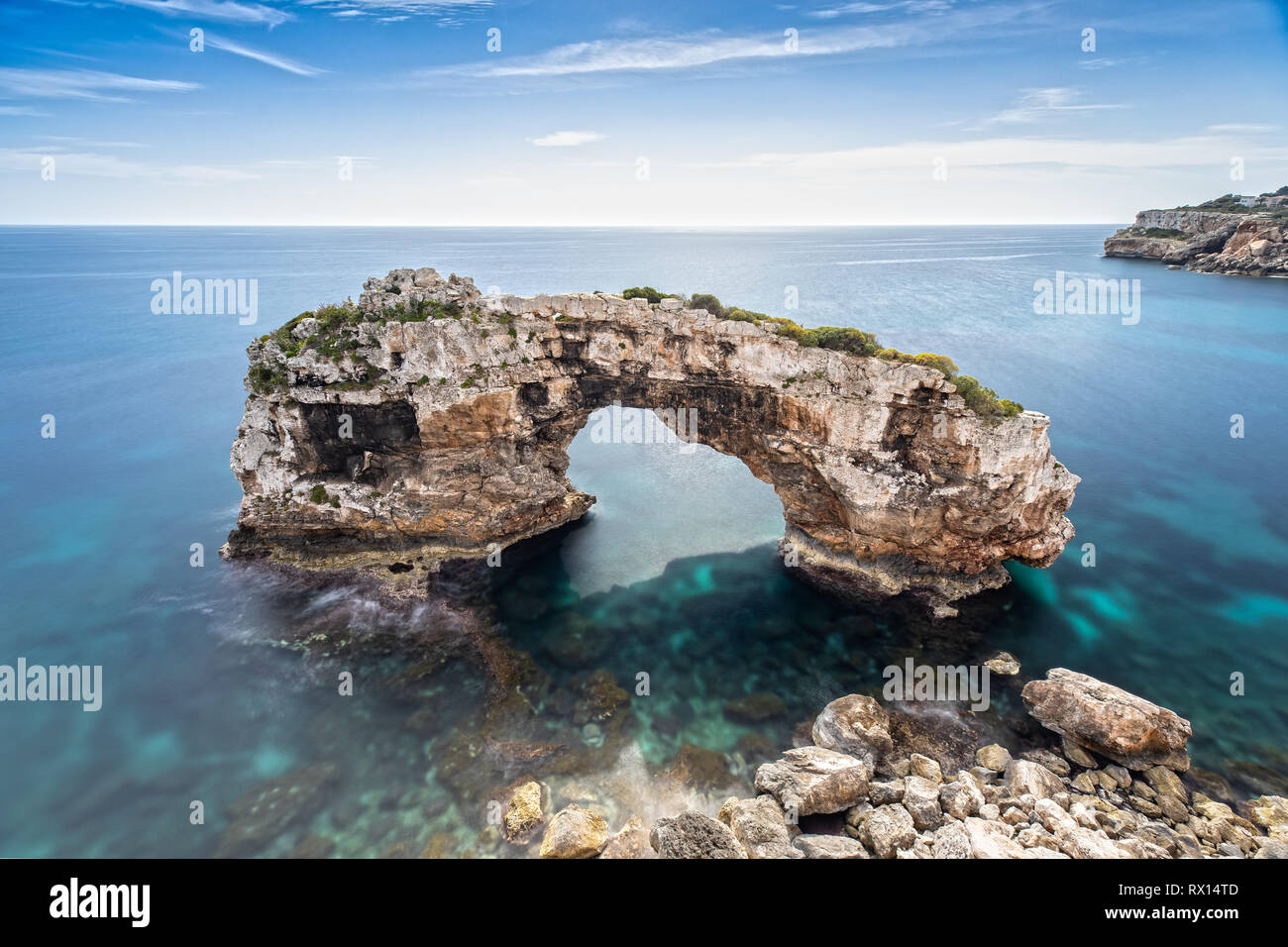 Natural Stone Arch Mirador Es Pontas in Mallorca, Spain Stock Photo - Alamy