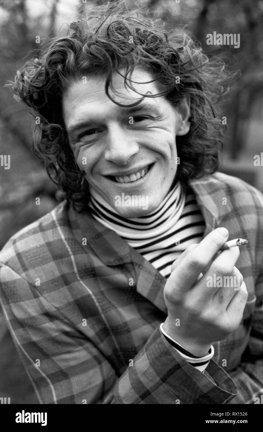 Marco Pierre White, chef, on Wandsworth Common opposite Harveys restaurant, where he made his name and won two Michelins stars, London, England, UK 1987 Stock Photo
