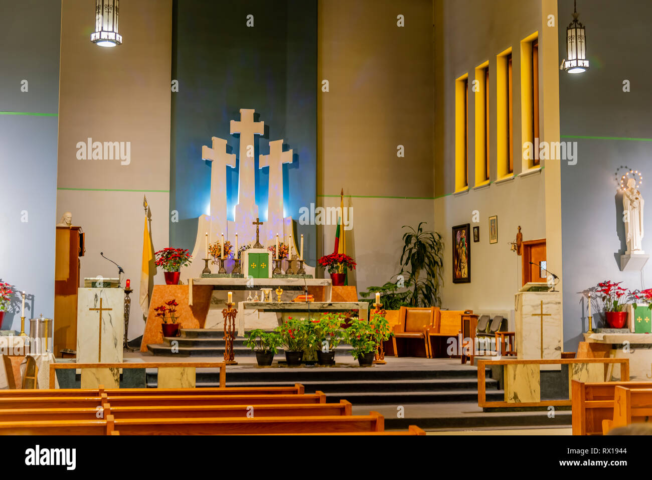 illustration of an old church in background Stock Photo - Alamy