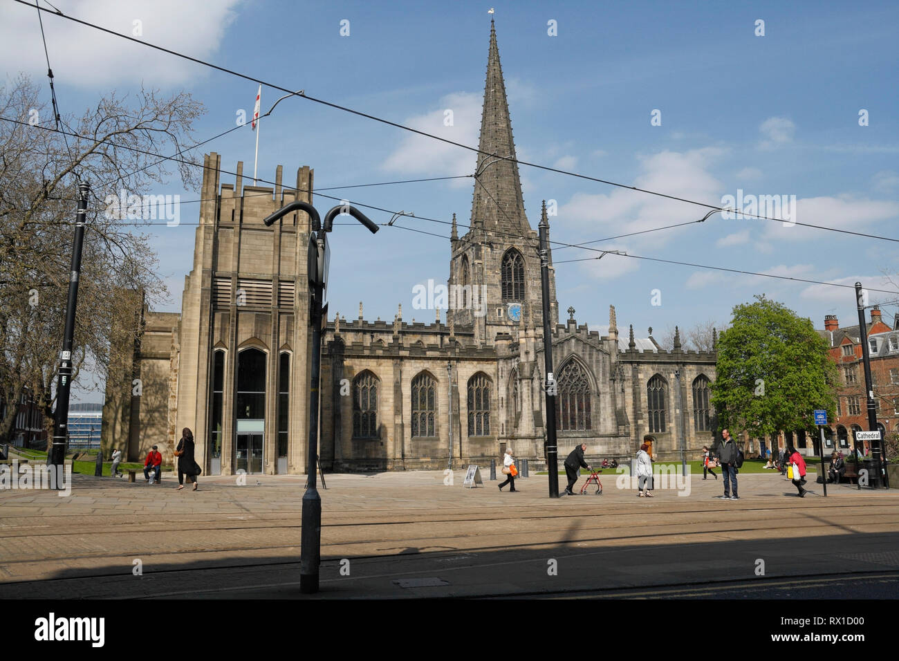 Sheffield anglican cathedral, city centre England UK grade I listed building place of worship Stock Photo