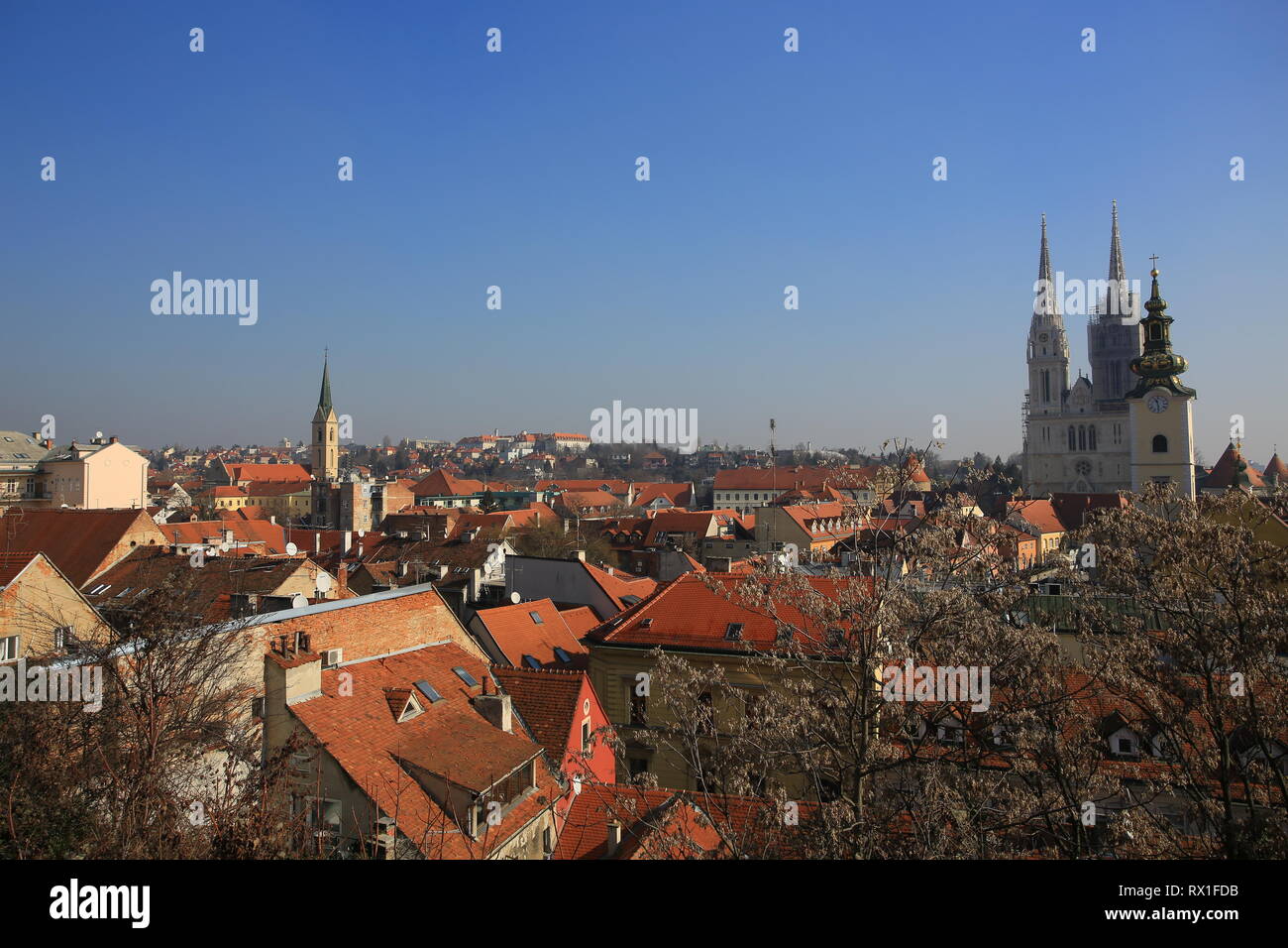 zagreb rooftop skyline Stock Photo - Alamy