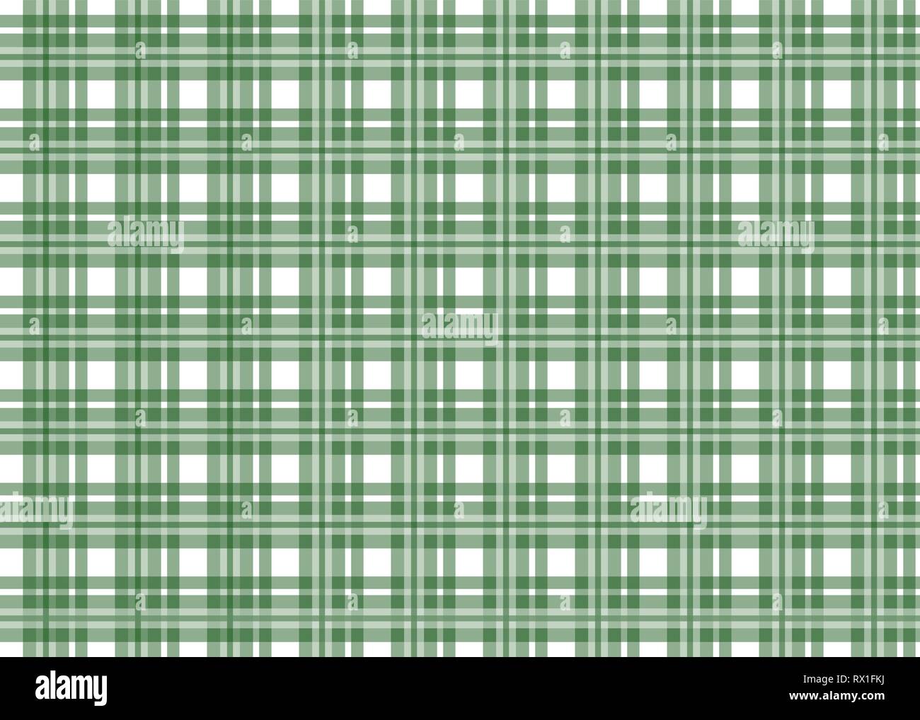 Vector green seamless pattern for checkered tablecloth Stock Vector