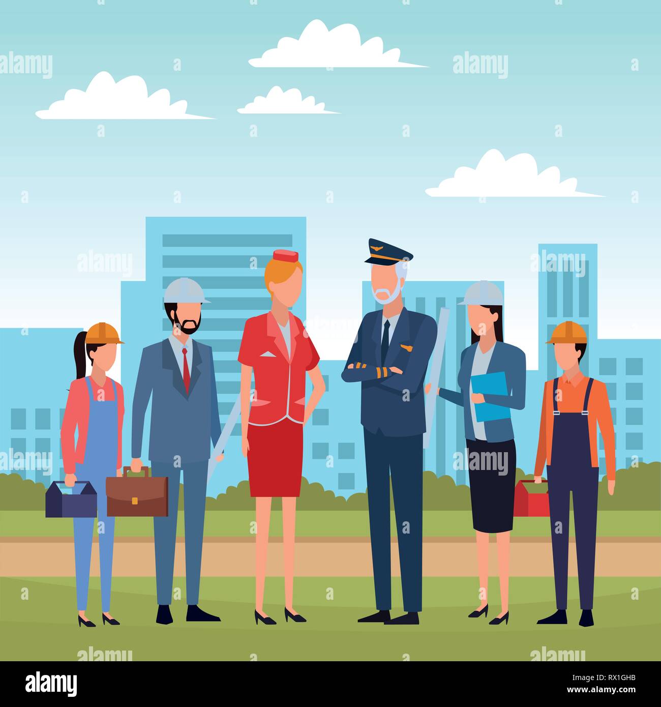 Jobs and professions avatar Stock Vector