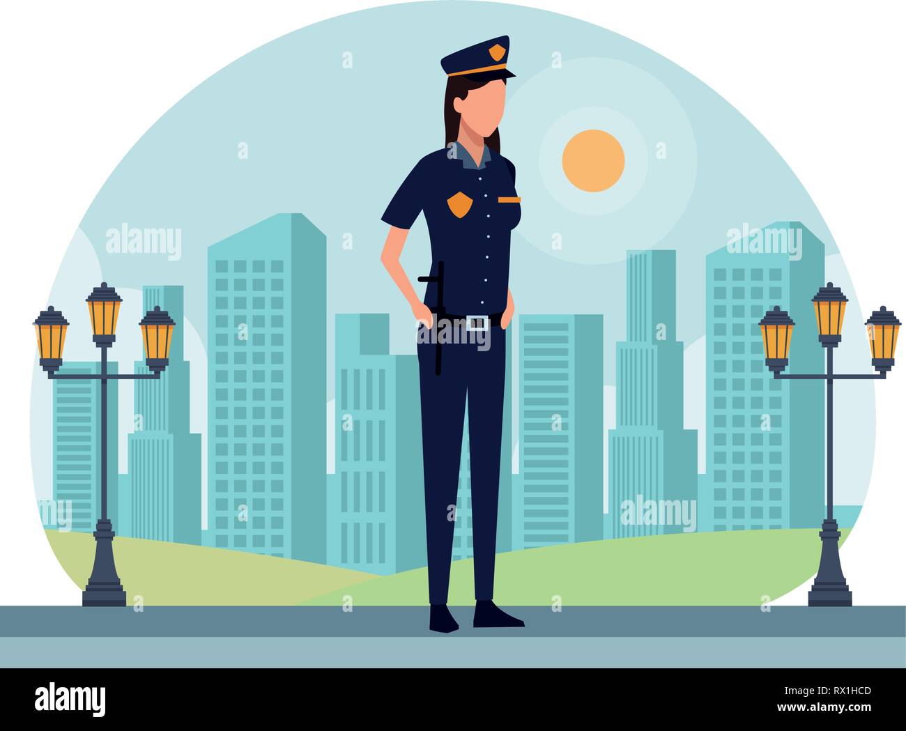 police officer woman worker avatar Stock Vector Image & Art - Alamy