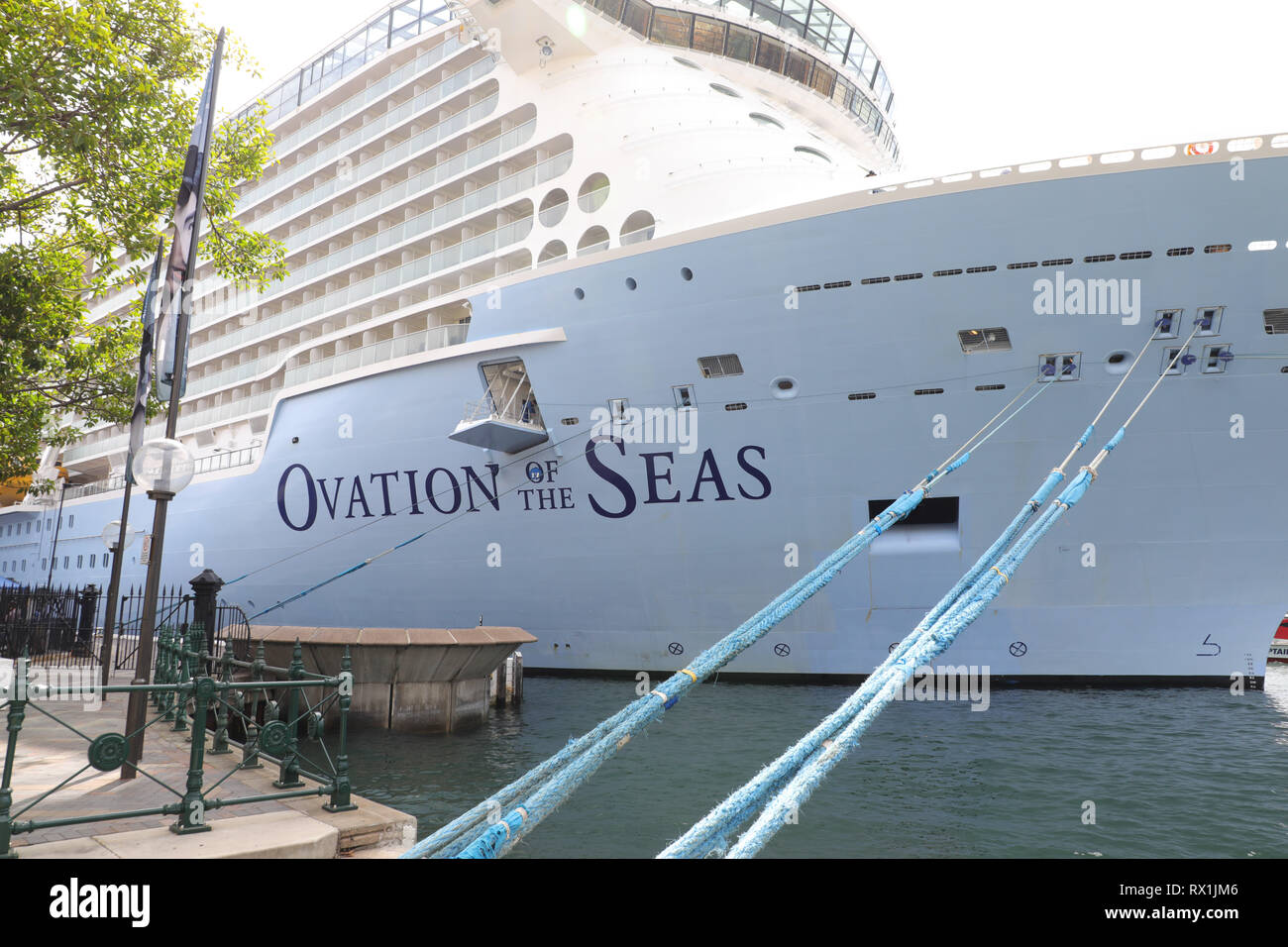 Royal Caribbean S Ovation Of The Seas Cruise Ship Moored At The Overseas Passenger Terminal In Sydney Australia Stock Photo Alamy