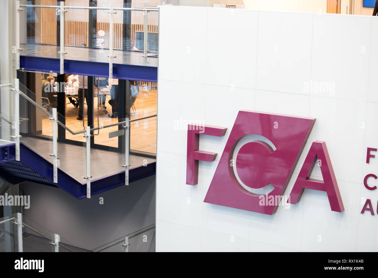 Offices of the Financial Conduct Authority (FCA) in London, Stratford (where it relocated in 2018). Stock Photo