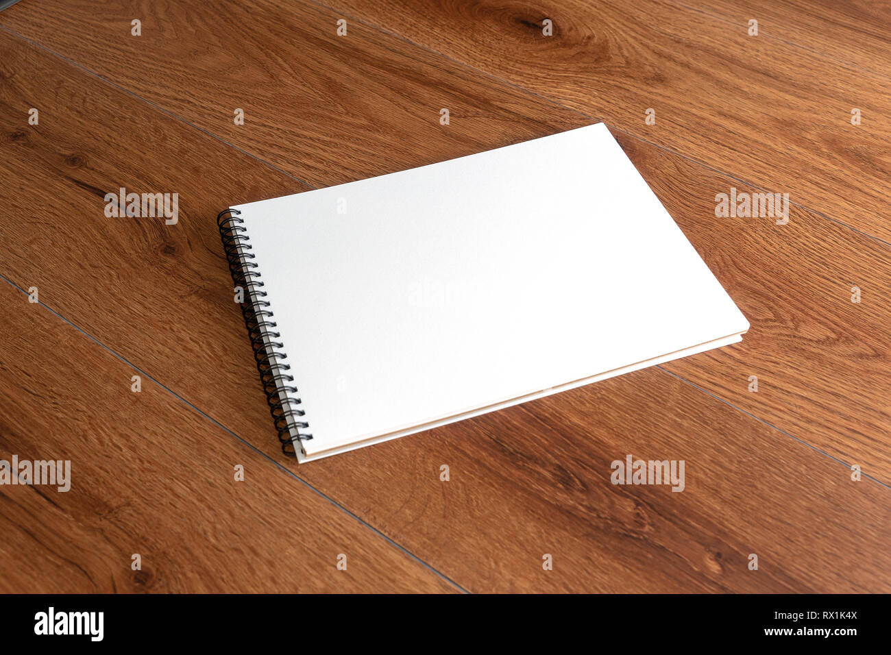 Blank catalog portrait catalog book mock up on wood branding identity