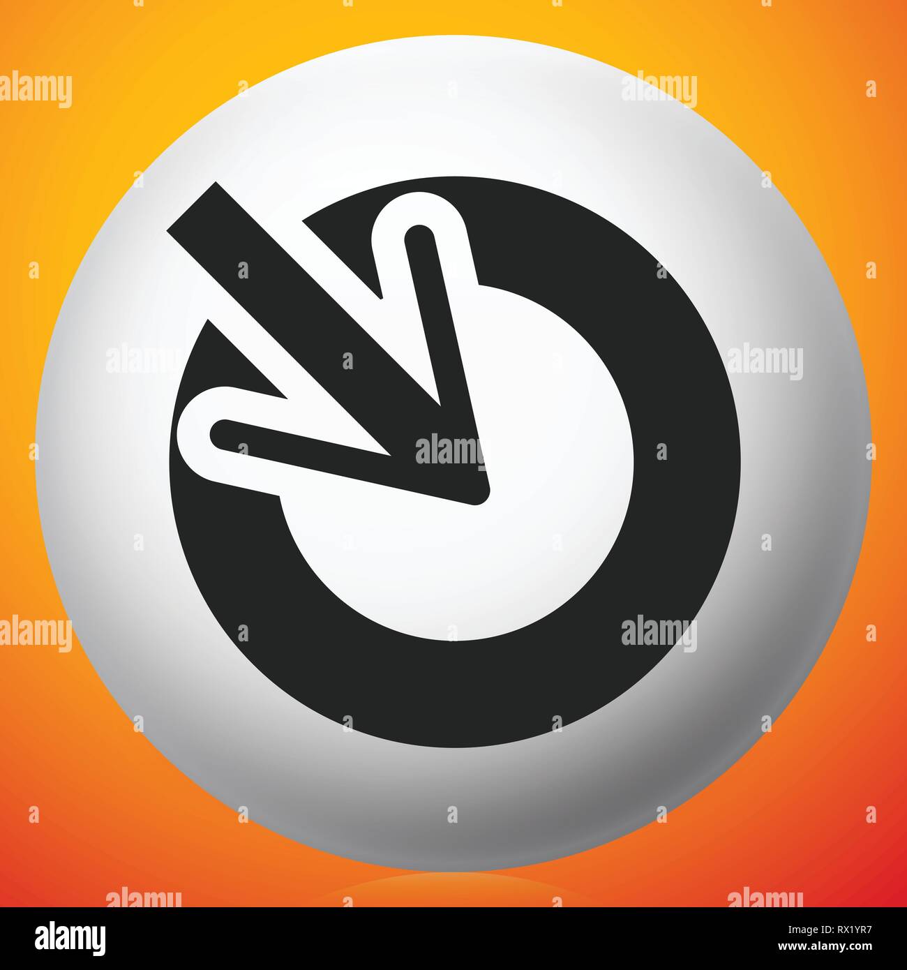 Position, accuracy, alignment concept icon, Cursor points inside a