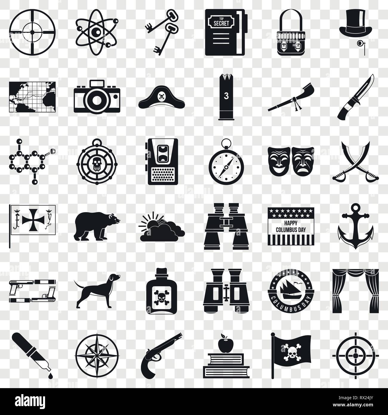 Adventure icons set, simple style Stock Vector Image & Art - Alamy 