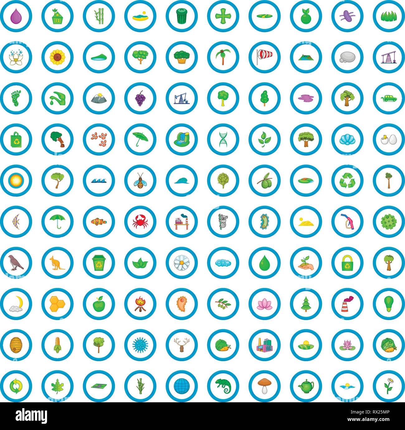 100 ecology icons set, cartoon style Stock Vector Image & Art - Alamy