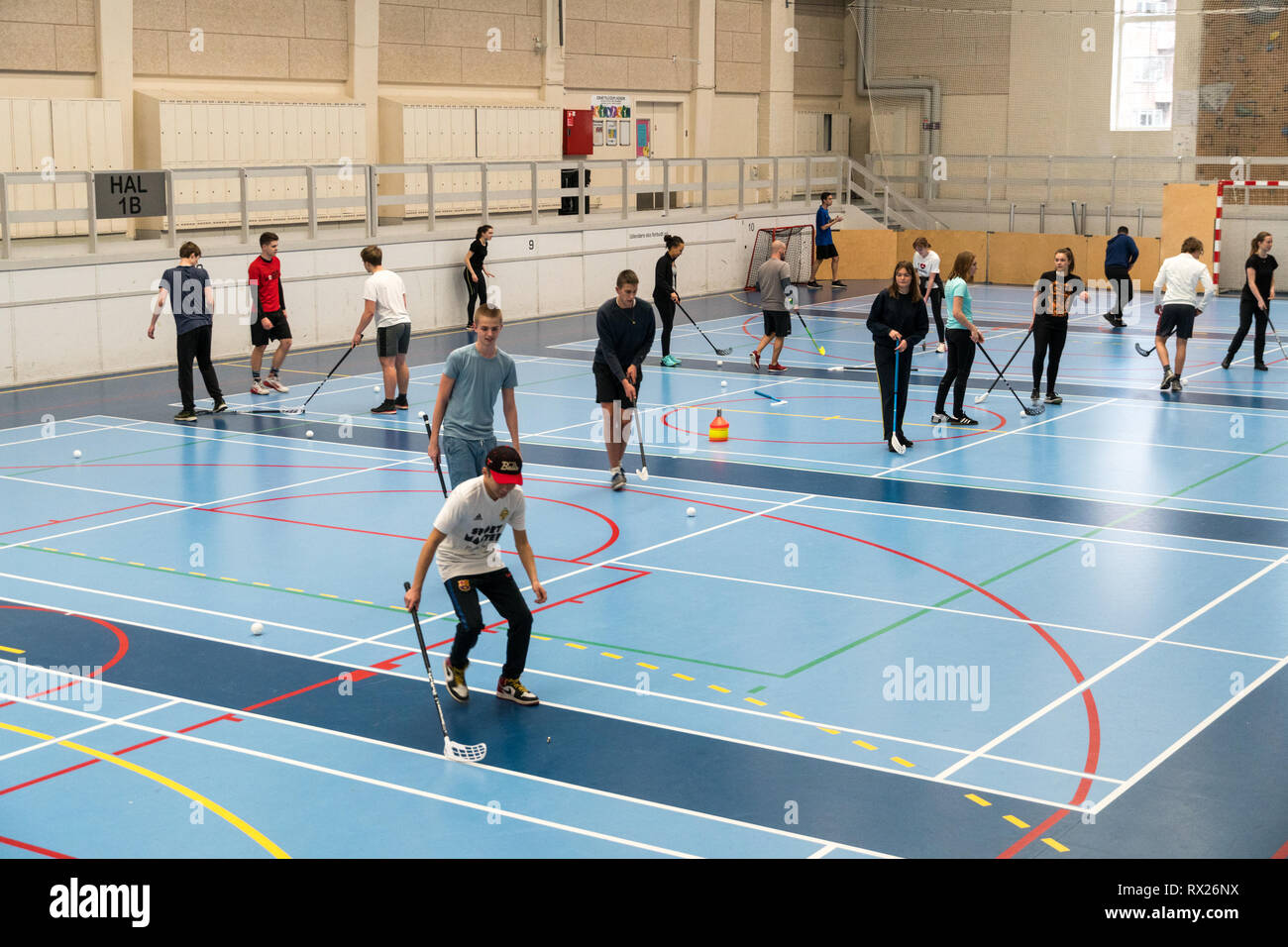 February 21, 2019. Denmark. Copenhagen. Team game with stick and ball