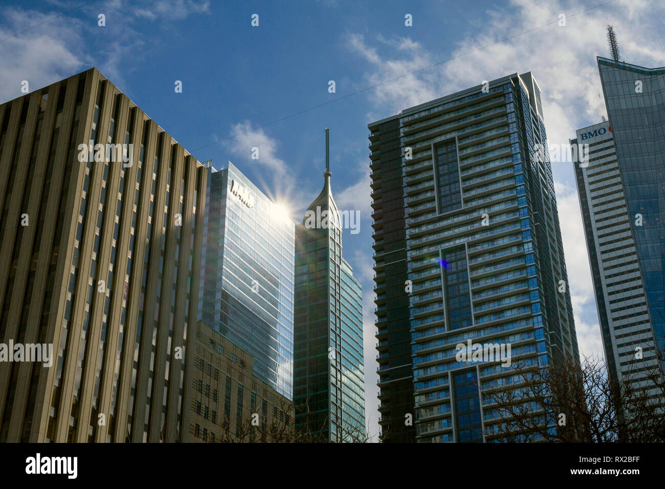 The Adelaide Hotel Toronto and Toronto downtown skyline Stock Photo