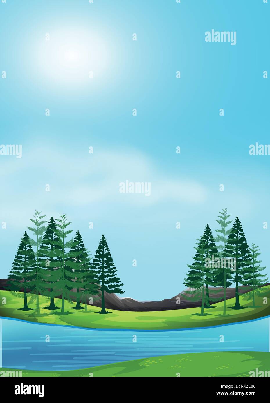 A beautiful nature landscape illustration Stock Vector Image & Art - Alamy