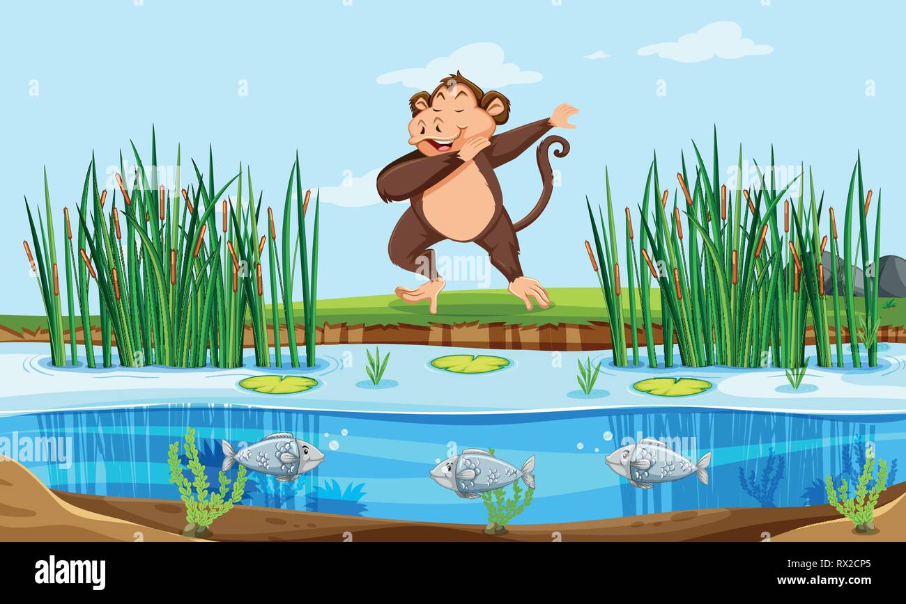 A monkey in nature illustration Stock Vector Image & Art - Alamy