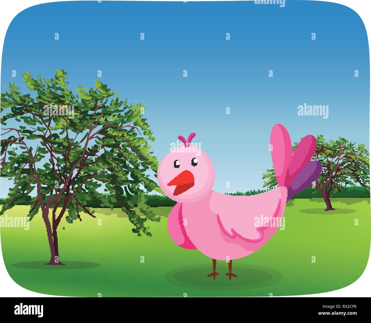 A simple bird in the park illustration Stock Vector Image & Art - Alamy