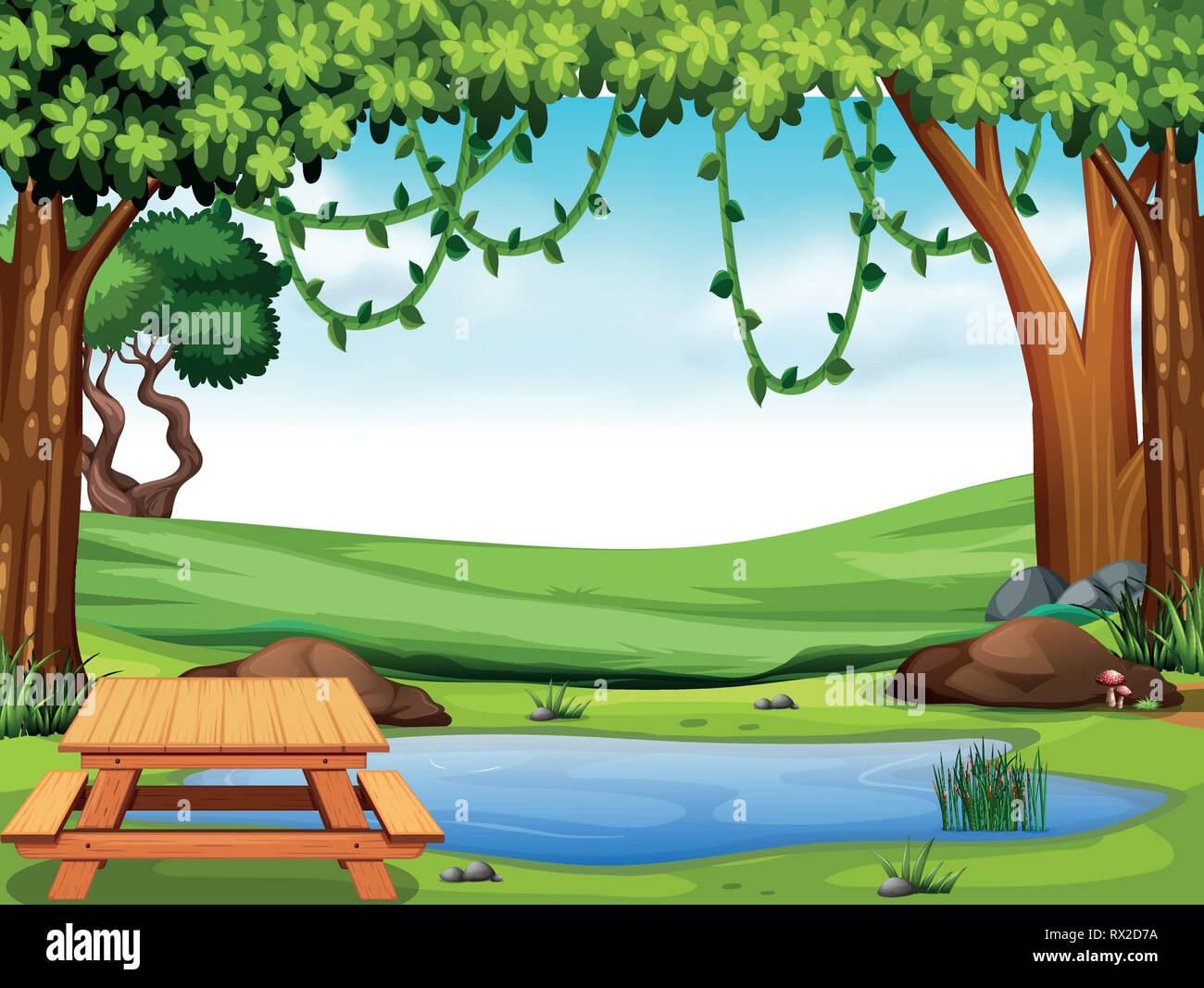 A beautiful nature landscape illustration Stock Vector Image & Art - Alamy