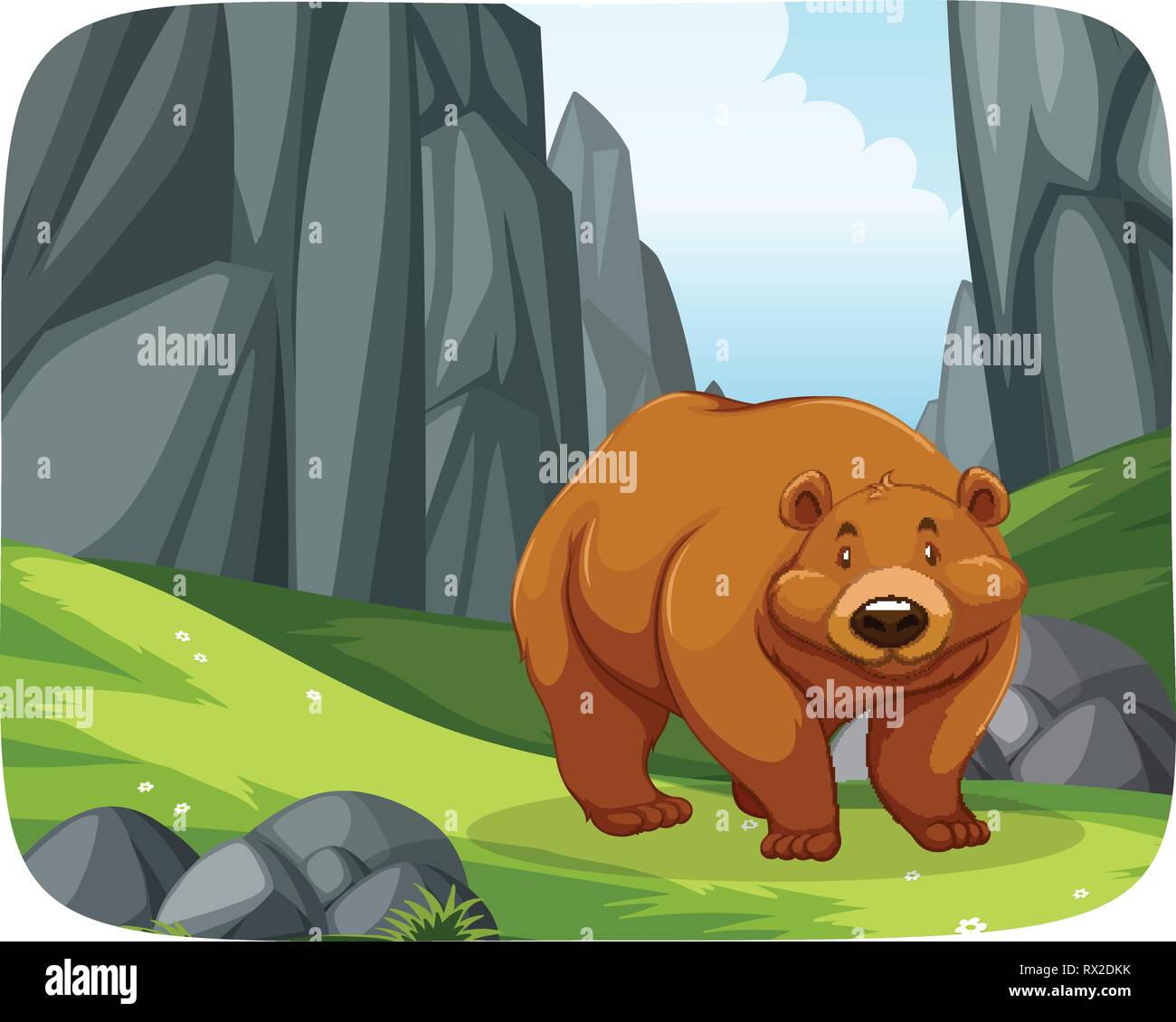 A grizzly bear in nature scene illustration Stock Vector Image & Art ...