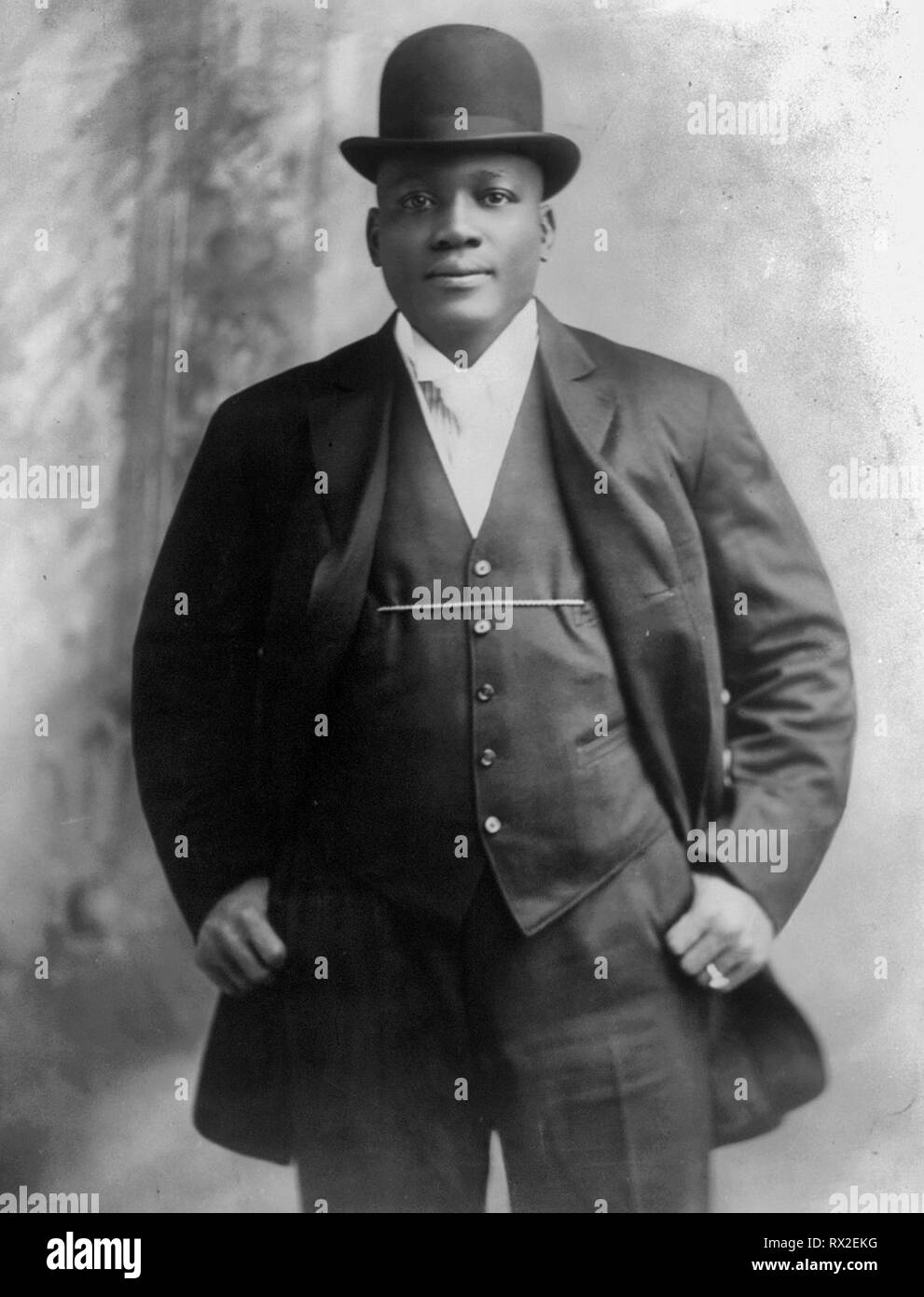 Jack Johnson, American boxer, 1909 Stock Photo