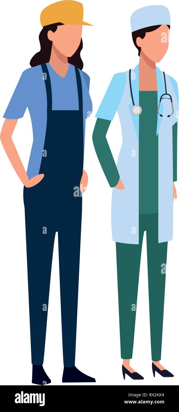 Jobs and professions avatar Stock Vector