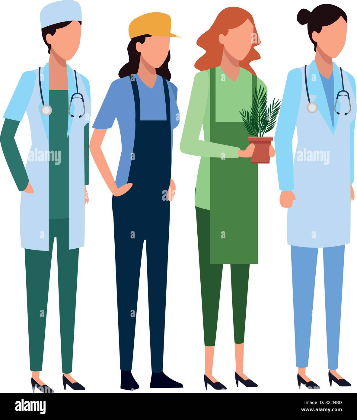 Jobs and professions avatar Stock Vector