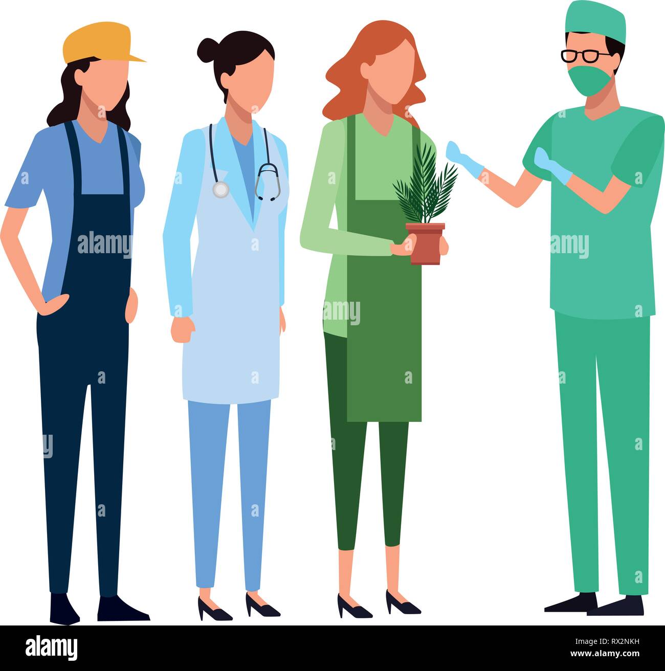 Jobs and professions avatar Stock Vector