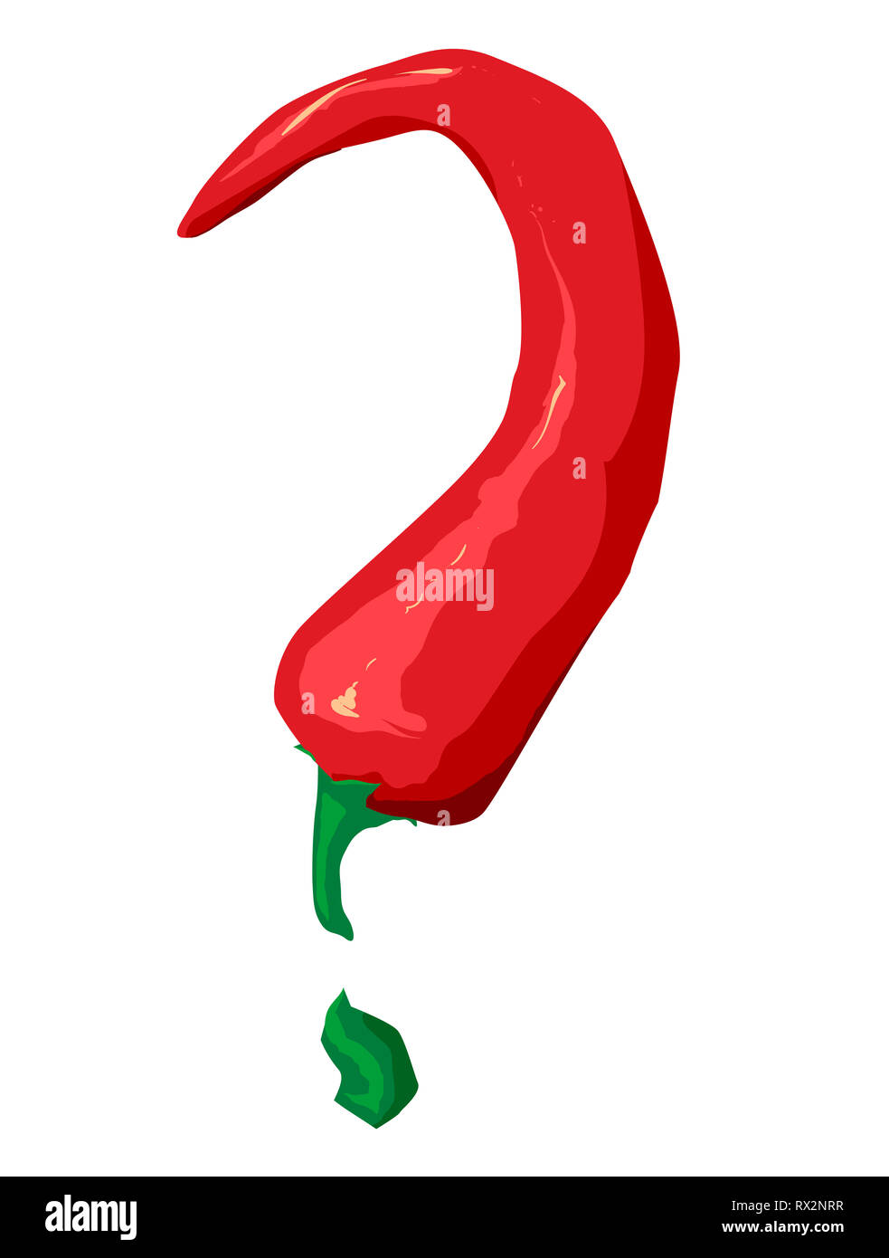 Illustration of a Hot Pepper Formed as a Question Mark Stock Photo Alamy