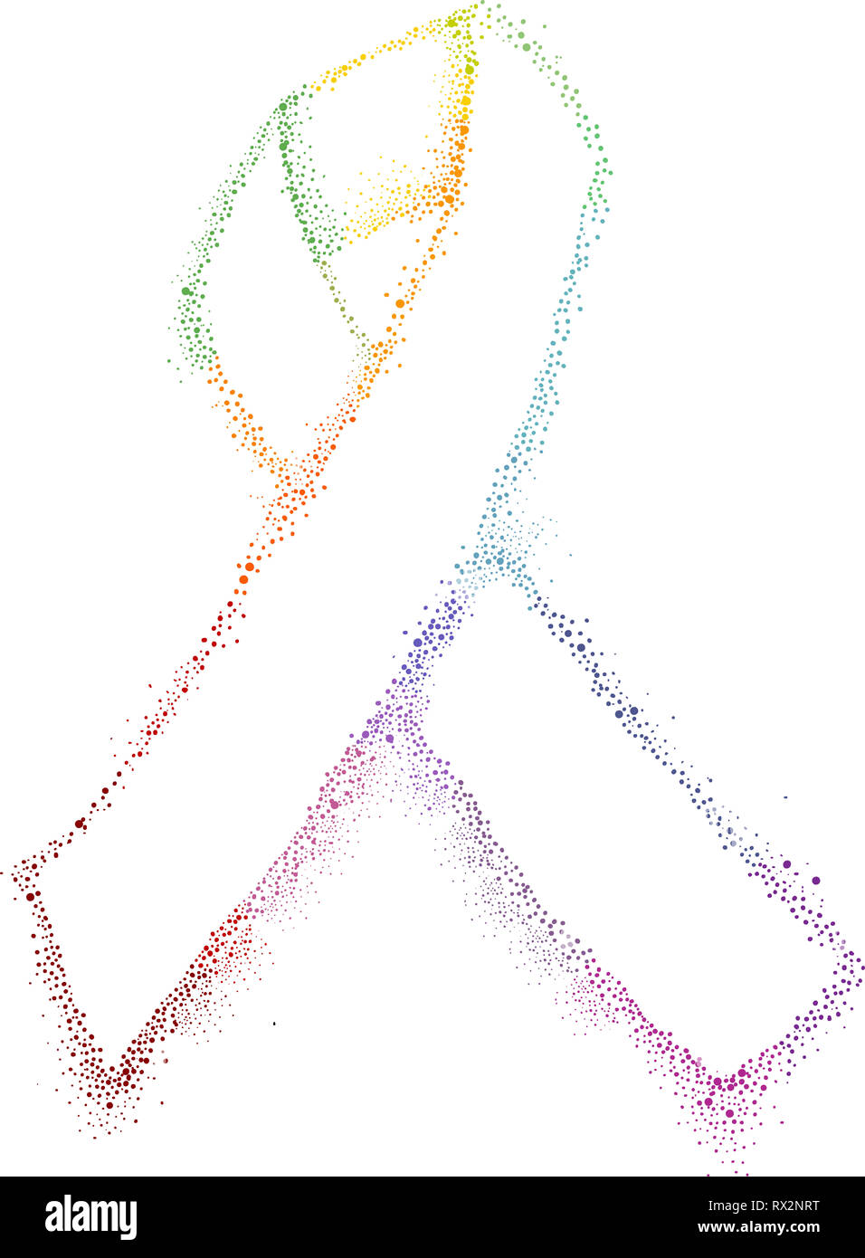 Illustration of an Advocacy Ribbon in Different Colors in Pointillism ...
