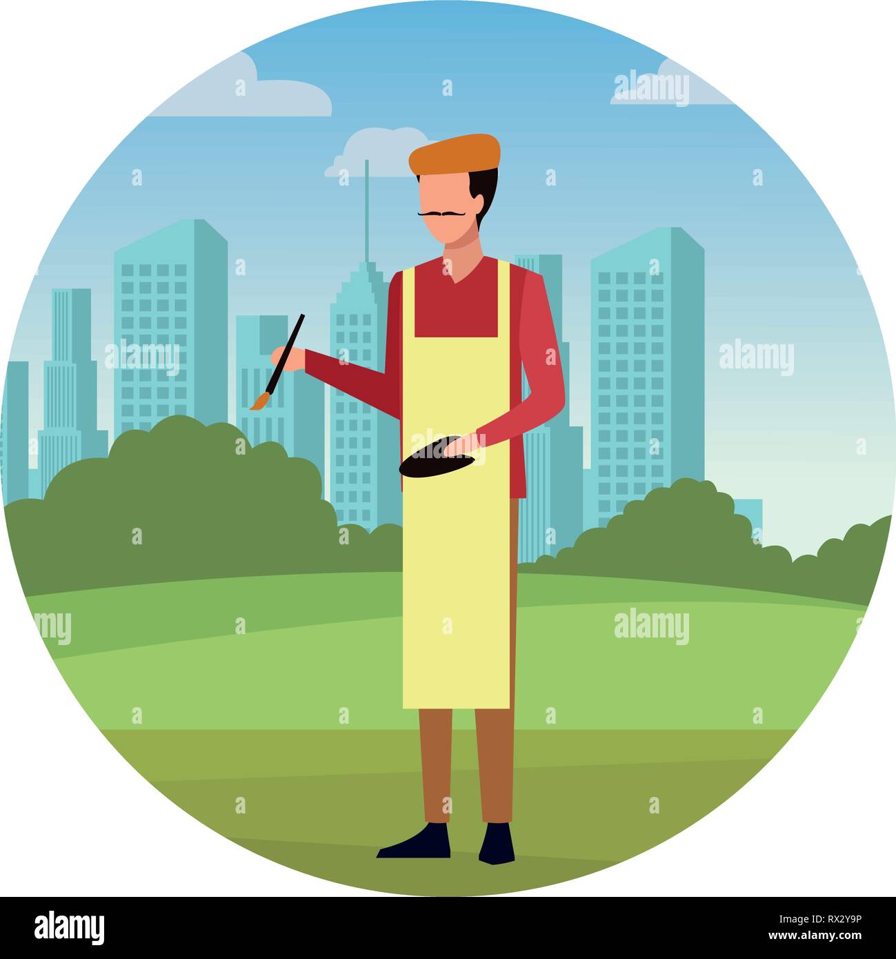 Artist painter Jobs and professions avatar Stock Vector Image & Art Alamy