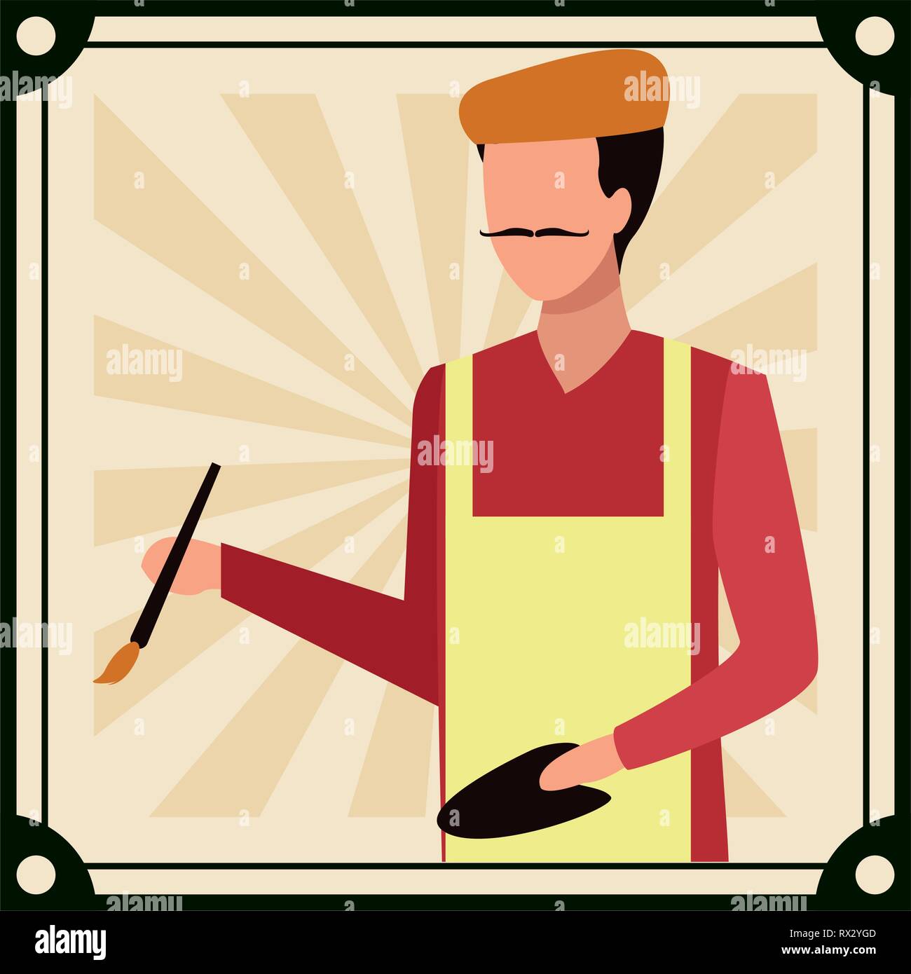 Artist painter Jobs and professions avatar Stock Vector Image & Art Alamy