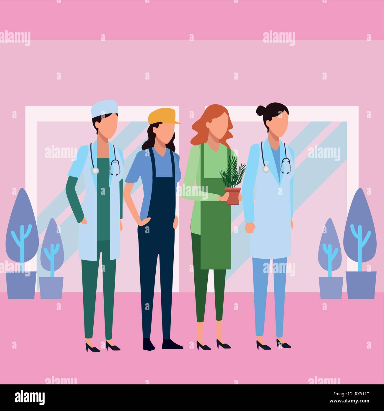 Jobs and professions avatar Stock Vector