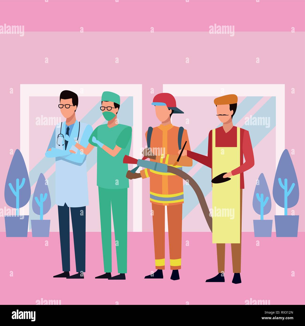 Jobs and professions avatar Stock Vector