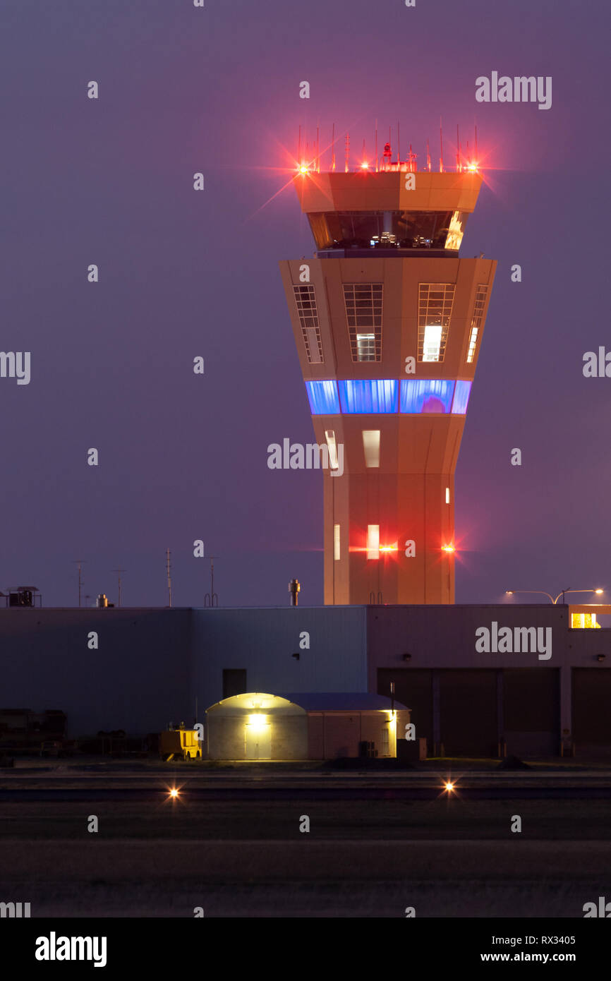 Air Traffic Control Tower at Adelaide airport at night Stock Photo Alamy