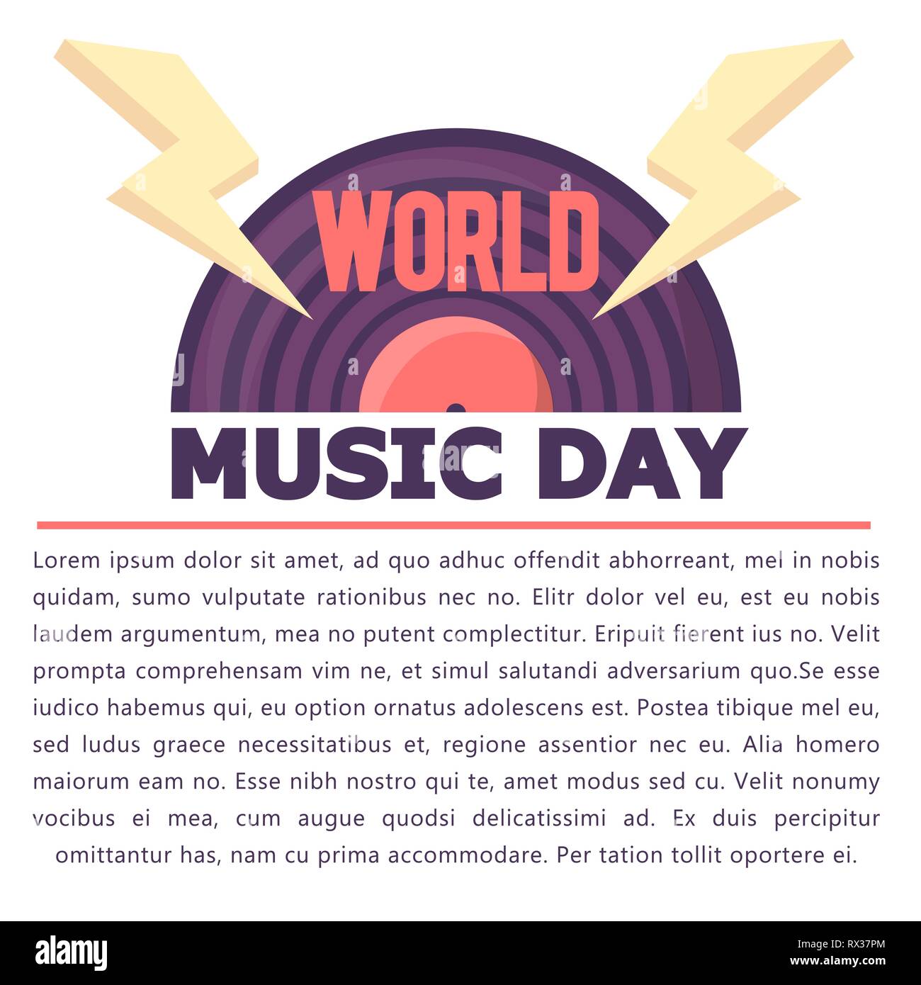 Dance party, dj logo design.World dj dy.World music day.Vector vinyl illustration Stock Vector