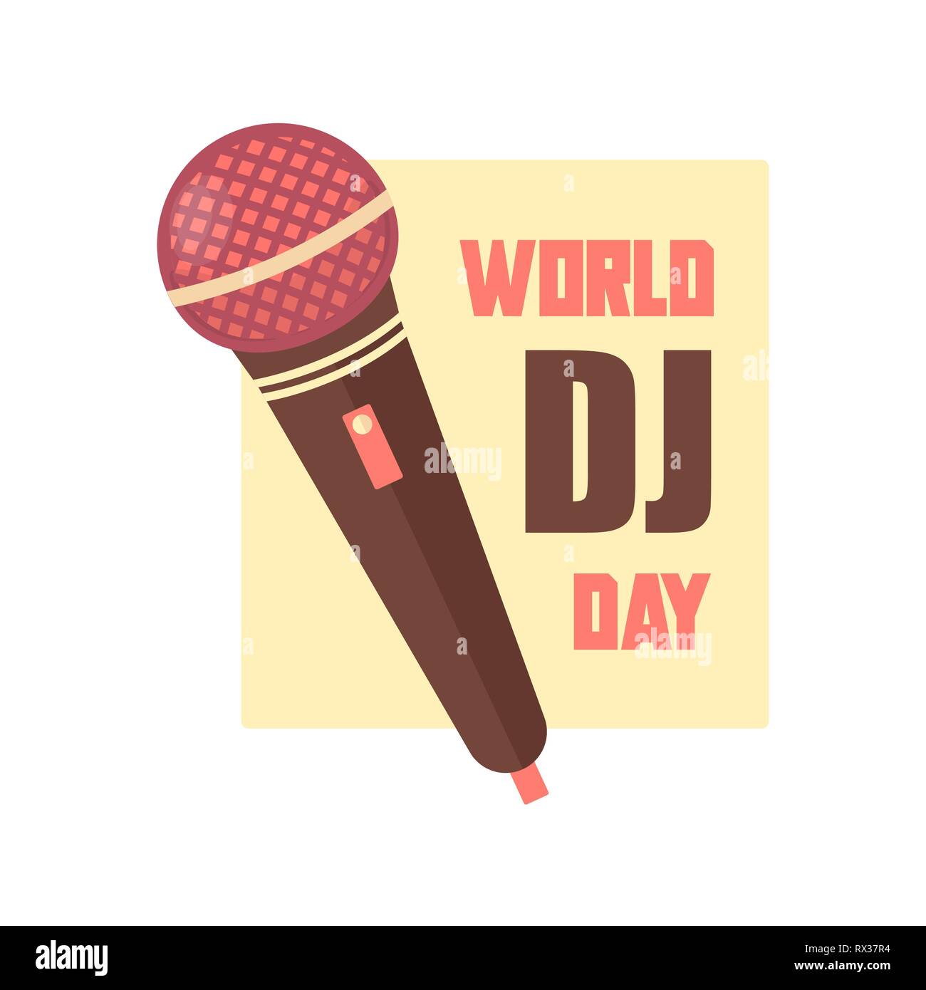 Dance party, dj logo design.World dj dy.World music day.Vector mic illustration Stock Vector