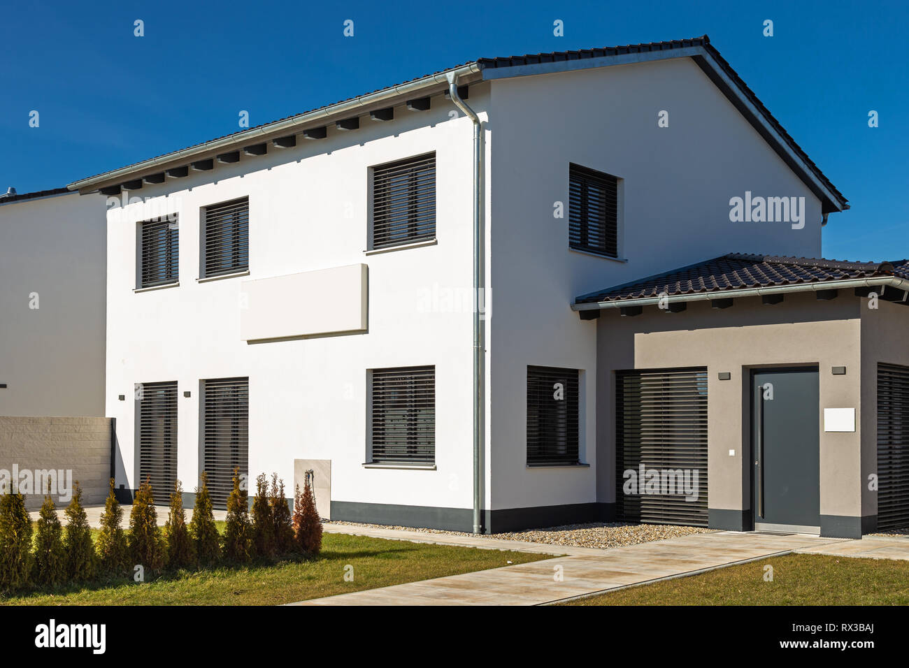 New construction of a modern residential building Stock Photo