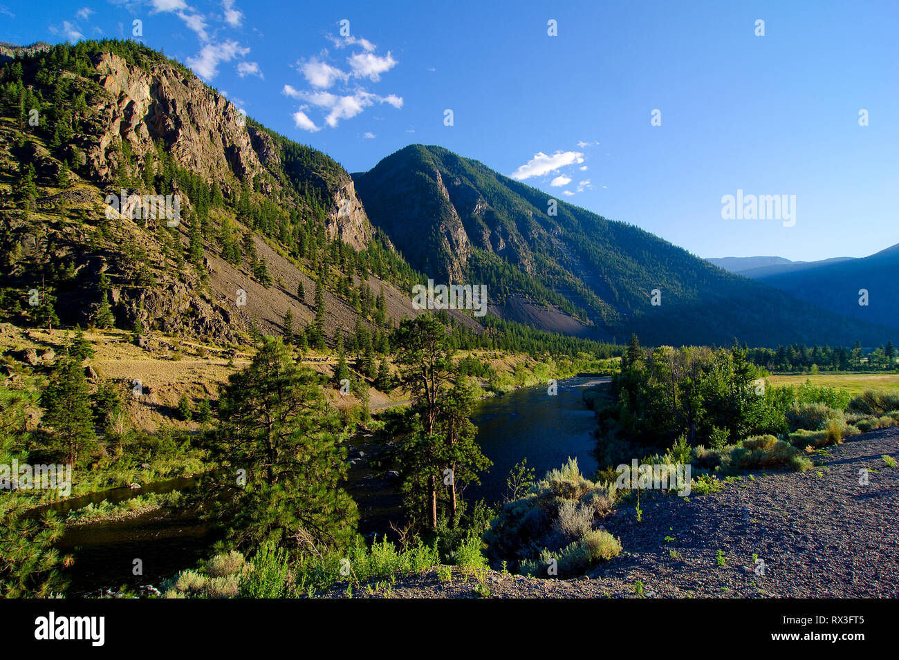 Early blue mountains valley hires stock photography and images Alamy