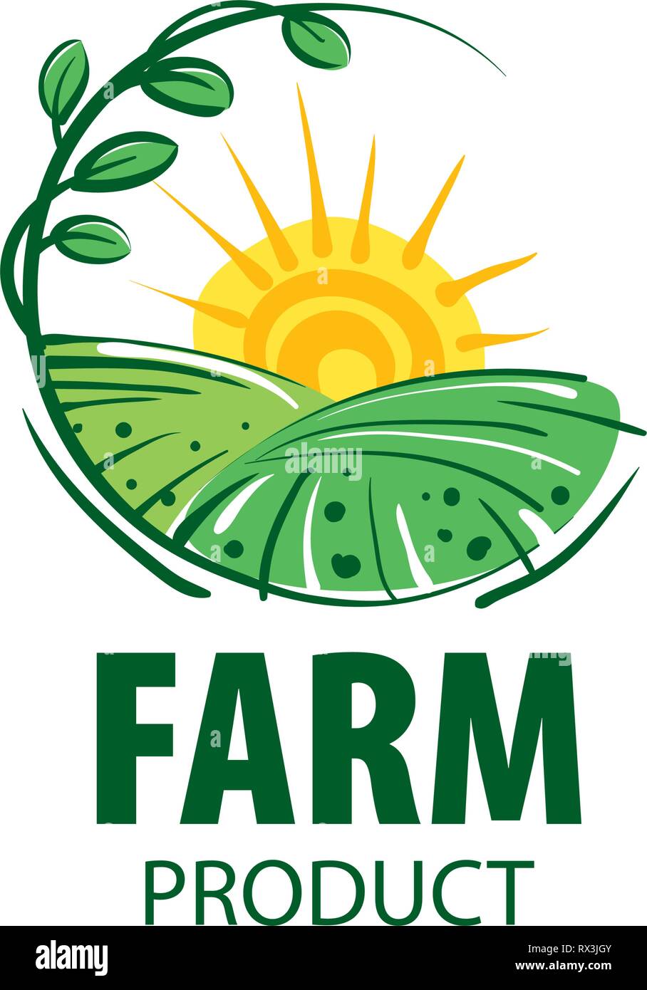 Logo with the image of the field for farms. Vector illustration Stock ...