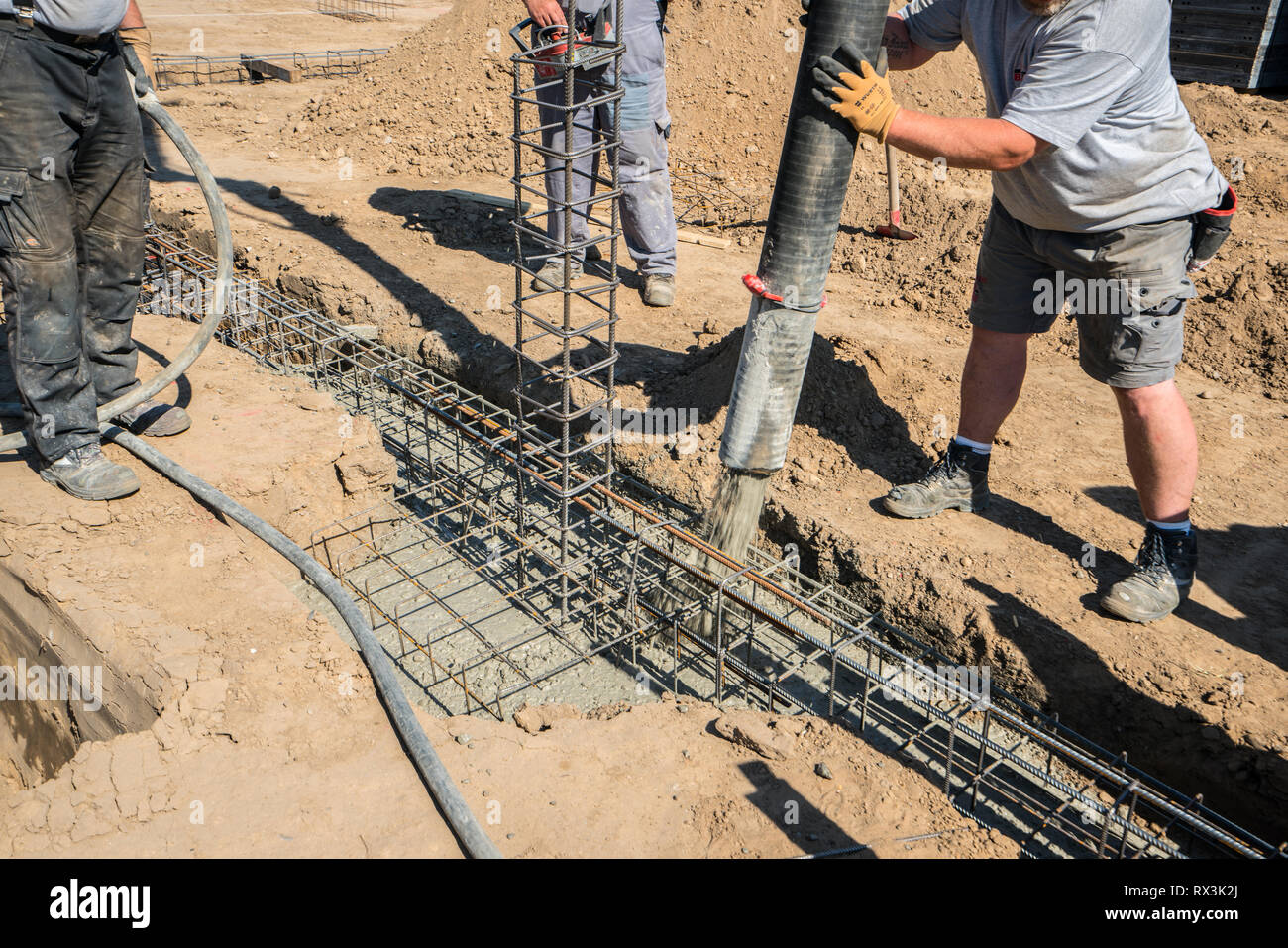 on a construction site, a foundation is laid Stock Photo Alamy