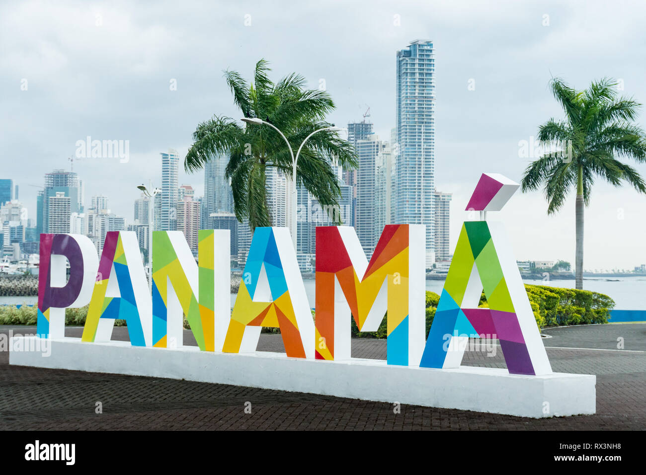 Colourful Panama sign in Panama City, Central America Stock Photo Alamy