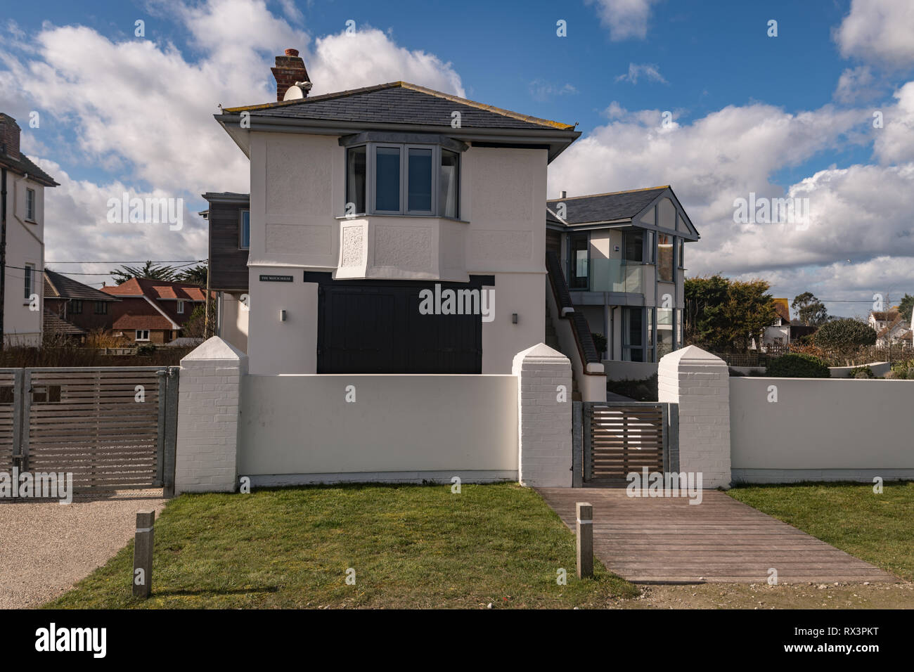 architecture of seaside town Littlestone, Kent Stock Photo Alamy