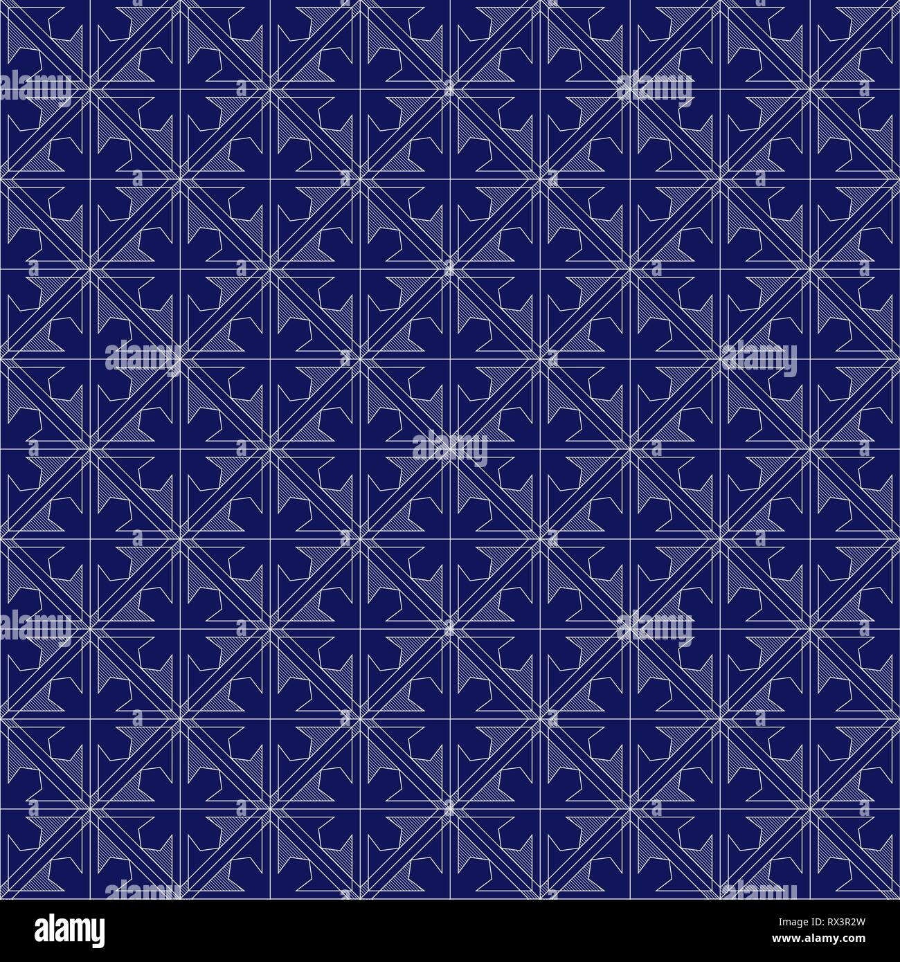 Geometrical seamless vector pattern as a fabric texture in blue and ...
