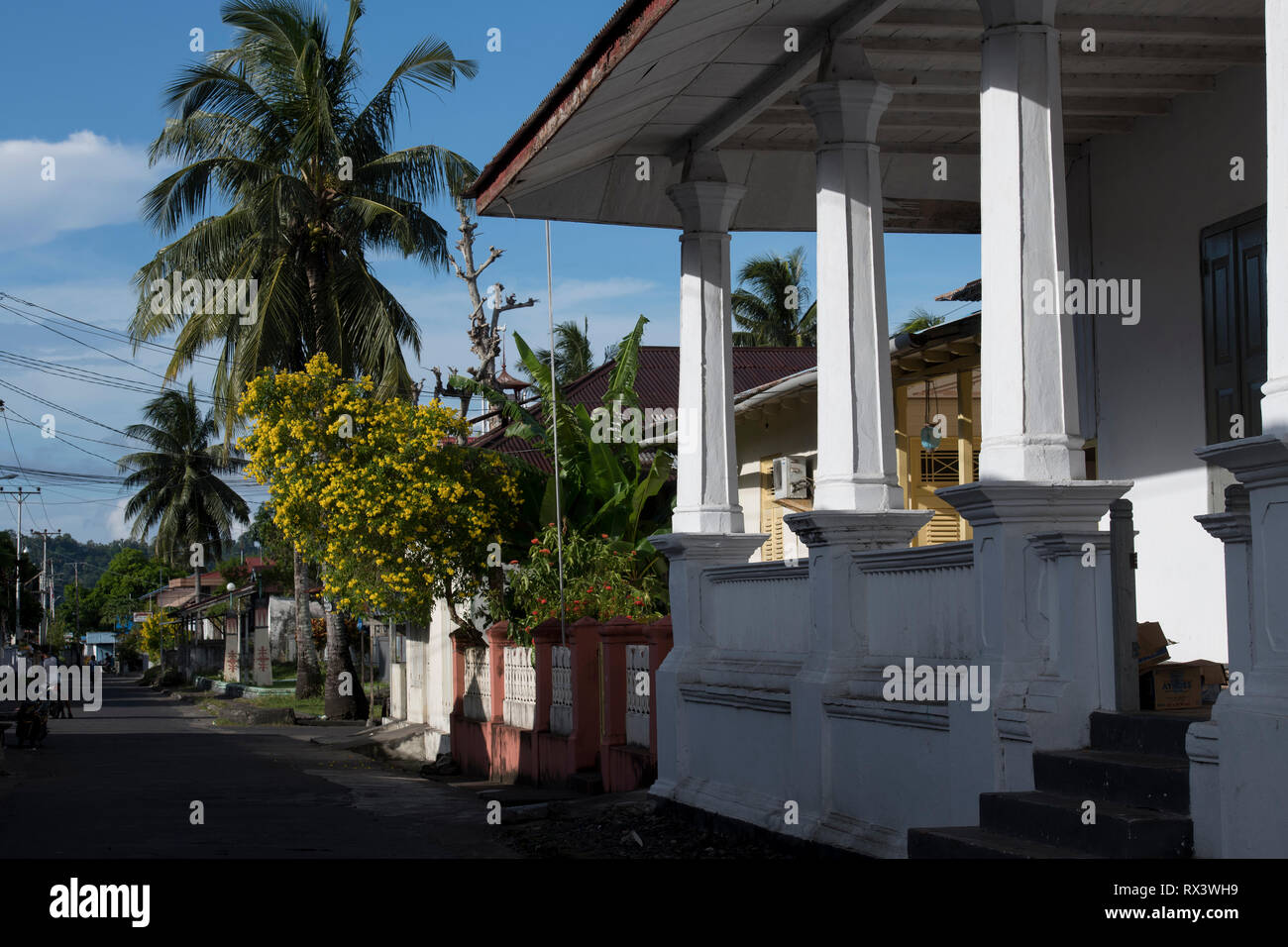 Old colonial administrative building, Banda Naira, near Ambon, Maluku ...