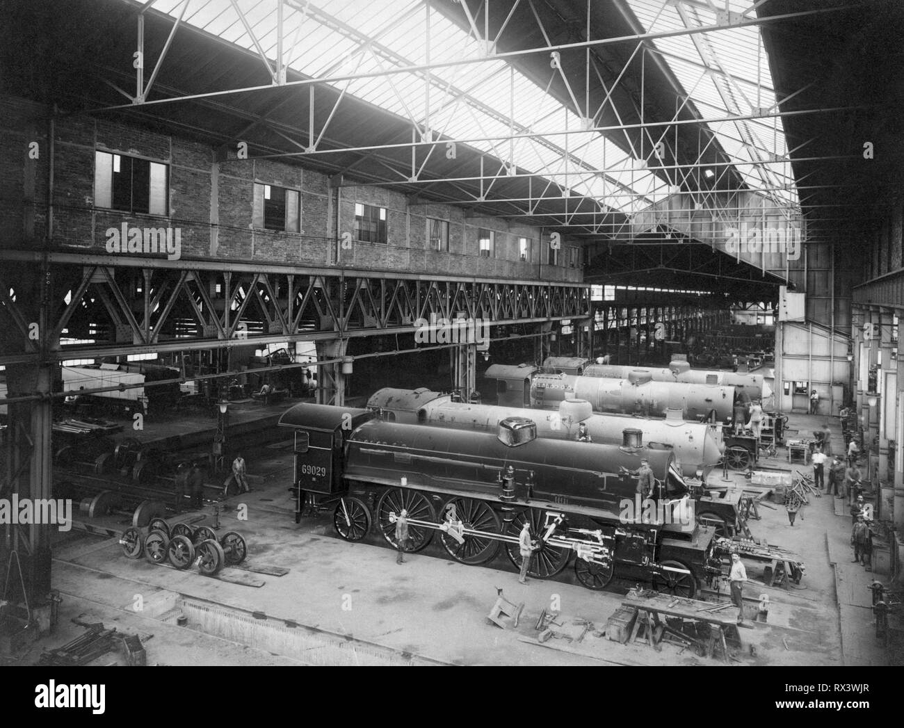 italy, liguria, sampierdarena, ansaldo, steam locomotives 1800-1900 Stock Photo
