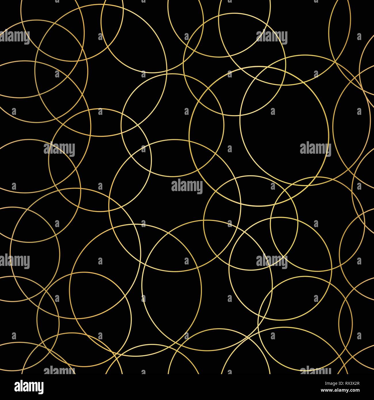 Abstract gold foil circles seamless vector pattern. Modern elegant ...